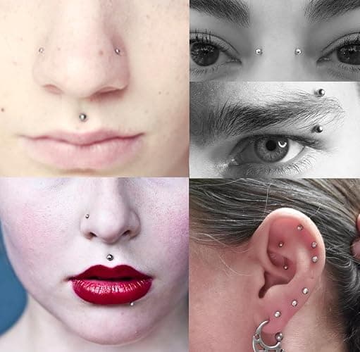 QWALIT Fake Nose Ring Fake Lip Piercing Fake Lip Ring Fake Nose Ring Hoop Fake Snake Bites Fake Lip Piercings Faux Lip Rings Fake Nose Piercing Clip on Nose Ring Spring thumbnail 6