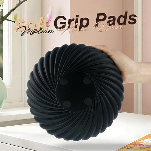 GUSFREUD Black Decorative Bowl - Large Fruit Bowl for Kitchen Counter & Coffee Table, Stylish Key Purse Bowl for Entryway & Console Table Decor thumbnail 4