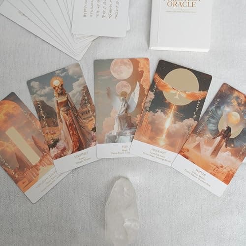 Earth Moon Magick Priestess Oracle Deck: Divine Light Codes of Ancient Egypt | 50 Oracle Cards with Guidebook for Spiritual Awakening, Rituals & Divine Feminine Wisdom thumbnail 3
