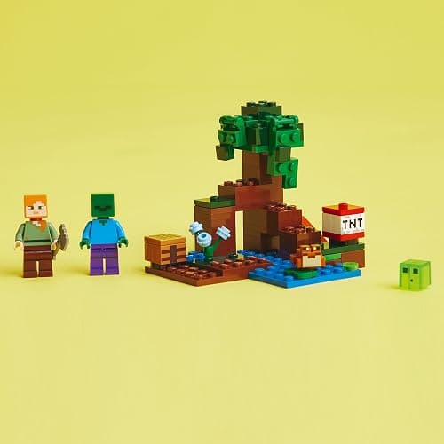 LEGO Minecraft The Swamp Adventure 21240, Building Game Construction Toy with Alex and Zombie Figures in Biome, Birthday Gift Idea for Kids Ages 8+ thumbnail 4