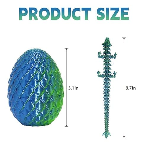 4PCS 3D Printed Dragon Egg Set,Crystal Animals Egg Fidget Toy with Dragon Inside Easter Halloween for Kids (Multicolor+Rainbow) - Multicolor+rainbow thumbnail 3