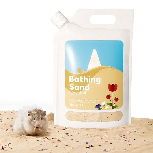 BUCATSTATE Hamster Sand, No-Dust 6.6LB Chinchilla Dust Bath with Pour Spout, 100% Natural Desert Bathing Sand for Syrian Hamster Gerbil Rat Mice Small Animals (Flower Smell) - Image 1