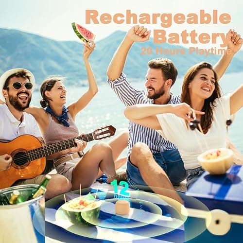 Bobtot Portable Bluetooth Speakers with Strap Easy to Carry, Wireless Waterproof Mini Speaker with Loud Stereo Sound, 20 Hours Playtime, Rechargeable Battery, Built-in Microphone, Orange thumbnail 5
