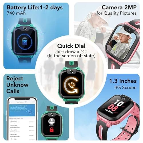 imoo Z1 Kids Smart Watch, Smart watch for Boys, Kids Smartwatch Phone with Long-lasting Video & Phone Call, IPX8 Water-Resistance (Z1, Green) thumbnail 6