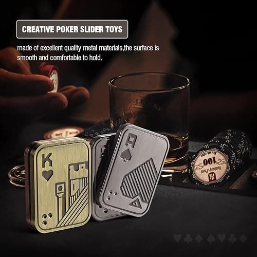 ITOKEY Fidget Toys for Adults, EDC Metal Fidget Slider, Magnetic Poker Push Card, Sensory Toys for Anxiety ADHD Autism, Cool Fidgets for Men Women, Small Magnet Toys for Stress Relief Gifts thumbnail 6