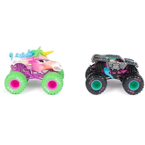 Monster Jam, Official Nitro Neon, Sparkle Smash Vs. Max-D, 1:64 Scale Die-Cast Monster Trucks, Kids Toys for Boys Ages 3 and up thumbnail 7