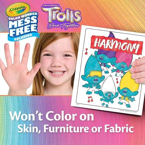 Crayola Trolls 3 Color Wonder Activity Set, Trolls Mess Free Coloring Pages for Toddlers, Travel Activity, Troll Toys, Toddler Gifts thumbnail 4