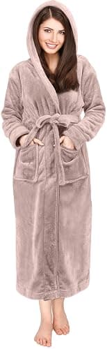 NY Threads Premium Womens Robe with Hood, Plush Fleece Long Bath Robe for Women, Fluffy Soft Women's Bathrobe - Image 1