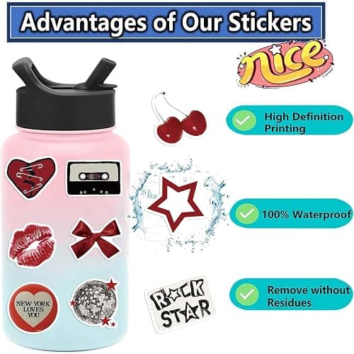 Aesthetic Downtown Girls Stickers Pack Trendy Y2K Stickers(50) | Waterproof Cool Girls Sticker for Teens Adults, Vinyl Decals for Laptop Kindle Water Bottle Scrapbook, Party Supplies thumbnail 5