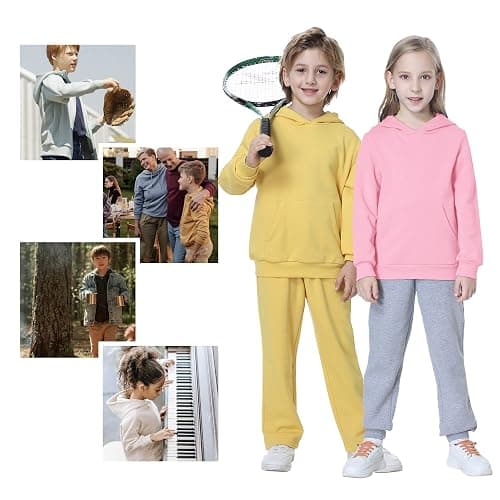 Kid Nation Kids' Soft Brushed Fleece Casual Basic Pullover Hooded Sweatshirt Hoodie for Boys or Girls 4-12 Years thumbnail 2