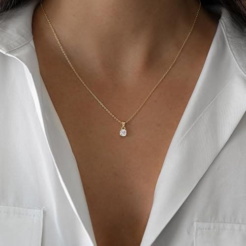 CUEZIY Dainty Silver Gold Necklaces for Women Cute Station Choker Simulated Diamond Necklace Simple Layering CZ Necklace Trendy Jewelry Gifts thumbnail 2