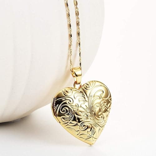 Locket Necklace that Holds Pictures Flower Lockets Pendant Necklaces Birthday Gifts Jewelry thumbnail 7