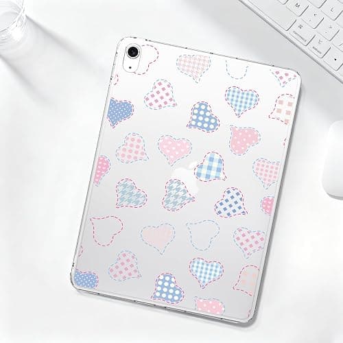 VibrantFruitique for 10.2" iPad 2019/2020/2021,Cute Watercolor Heart Crystal Clear Case,Slim Lightweight Anti-Scratch Soft TPU Bumper Hard Acrylic Back Shell for iPad 7th/8th/9th Gen for Women thumbnail 8