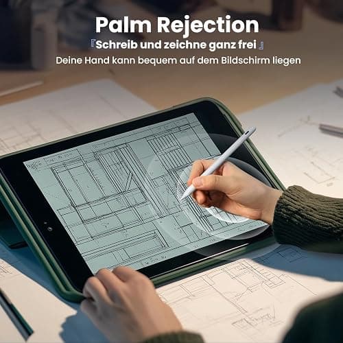 Kingone Stift für Apple iPad 2018-2025, 2X Schnellladung, kompatibel mit iPad 11/10/9/8/7/6, Pro M4/12.9/11/13", Air 3/4/5/M2/M3, mini 7/6/5, mit Magnetischer Haftung, Palm Rejection & Neigung. thumbnail 6
