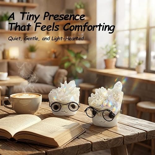 Estairkas Natural Crystal Hedgehog Pet Rock, Mystery Quartz Desk Decor | Punk crystal buddy for rock collectors, coworkers & friends; fun birthday desk accessory thumbnail 5