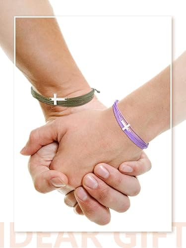 Yinkin Cross Bracelets Bulk for Kids & Teens, Adjustable Christian Friendship Bracelets for Sunday School, Easter Gifts thumbnail 5