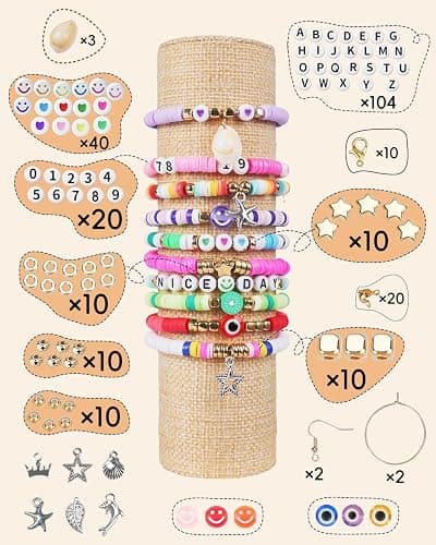 BestNow Clay Beads Bracelet Making Kit 5000 Pcs Friendship Bracelet Kits Flat Beads for Jewelry Making Polymer Heishi Beads Set for Bracelet Necklace DIY Crafts Gift for Girls Ages 6-12 thumbnail 2
