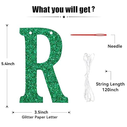 Congrats Grad 2026 Banner, You Did It Hanging Decorations, Class of 2026 Graduation Party Decorations Supplies Green and Black Glitter thumbnail 3