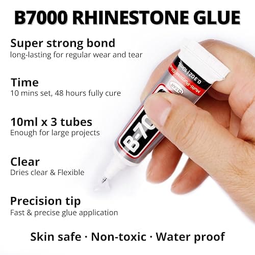 31000Pcs Rhinestones for Bedazzling, 3mm Bedazzler Kit with Flatback Rhinestones for Clothes Crafting Crafts Nails Clothing, Flat Back Resin Rainbow Colorful Colored Crystal with B 7000 Glue Clear thumbnail 5