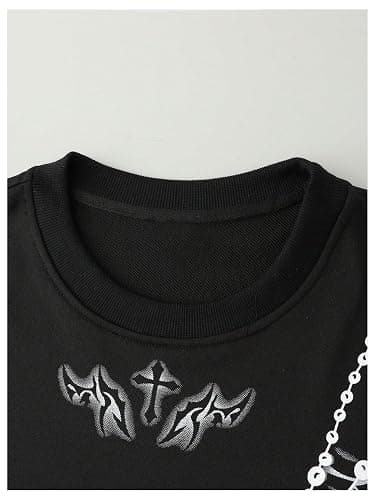 WDIRARA Men's Graphic Cross Print Long Sleeve Sweatshirts Crew Neck Pullover Tops Streetwear thumbnail 3