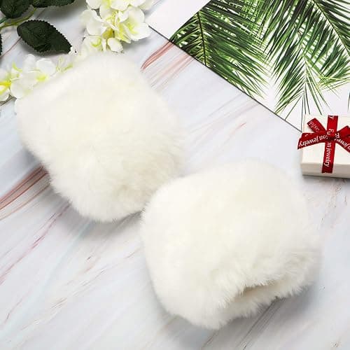 SATINIOR Faux Fur Short Wrist Cuff Winter Fuzzy Wrist Cuff Warmers for Women Girls Favors thumbnail 2