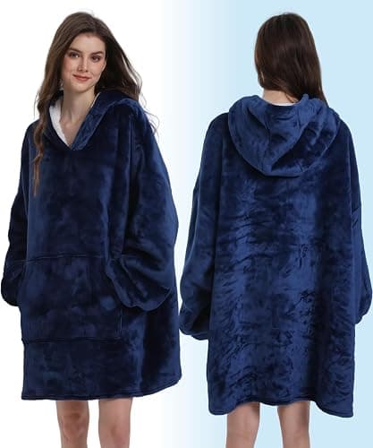 Solvienne Wearable Blanket Hoodie, Men Women Soft Flannel with oversized Pocket Christmas Halloween Cozy Lounge Wear thumbnail 6