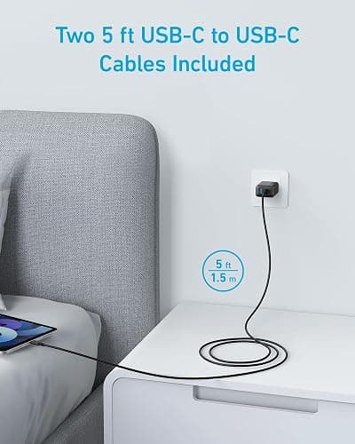Anker iPhone 17/16 Charger, 2-Pack 20W Fast USB C Charger Block, for iPhone 16/16 Pro Max/15 Series/iPad Pro and More (Black, 2 Pack & 2 Cable) thumbnail 3