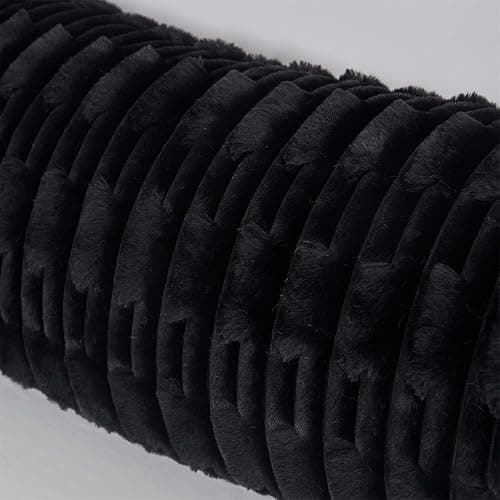 Faux Fur Body Pillow Cover,20x54 Body Pillowcase,Fluffy Long Pillow Case,Shaggy Faux Rabbit Fur Pillow Cover with Zipper,Soft and Plush for Bedroom and Couch(Black, Body) thumbnail 3