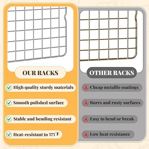 Cooling Racks for Cooking and Baking - 2 PCS 10" x 15" Grid Wire Baking Rack for Oven Cooking, Baking, Grilling, Roasting - Dishwasher Safe Bacon Rack - Fits Jelly Roll Cookie Sheet Pan thumbnail 7