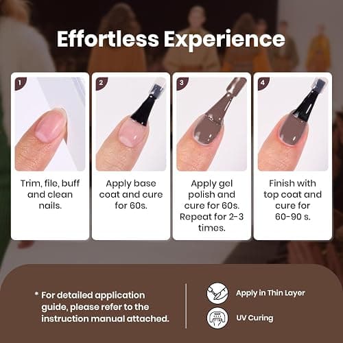 Beetles Winter Gel Nail Polish Set – Catwalk Tonal Hues 25 Colors UV Gel Polish Set, Brown Nude Blue Green Glitter with Base Glossy Matte Top Coat Soak Off UV LED Manicure Christmas Gift for Women thumbnail 7