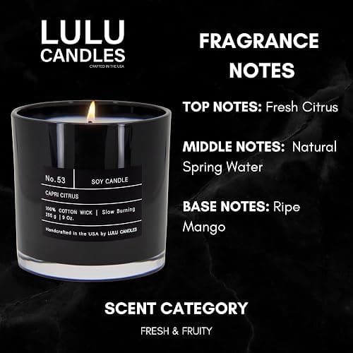 Lulu Candles | Capri Citrus | Luxury Scented Soy Jar Candle | Hand Poured in The USA | Highly Scented & Long Lasting (9 Oz.) thumbnail 2