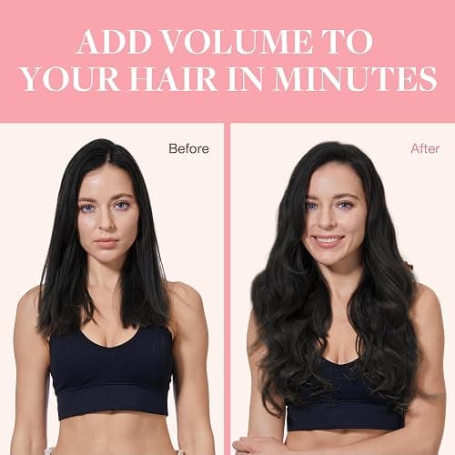 GOO GOO Clip in Hair Extensions Real Human Hair, Remy Human Hair Extensions Clip ins for Women, Natural Human Hair, 24inch 120g 7Pcs, 1 Jet black thumbnail 5