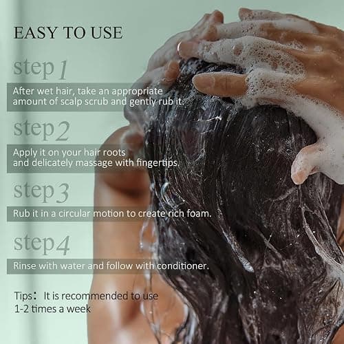 VOERUY Scalp Scrub, Rosemary Scalp Exfoliator Scrub Shampoo, 2-in-1 Scalp Treatment with Mint Oil, Hair Treatment to Clarify and Remove Build Up with Silicone Scalp Massager, 10.6oz/300g thumbnail 6