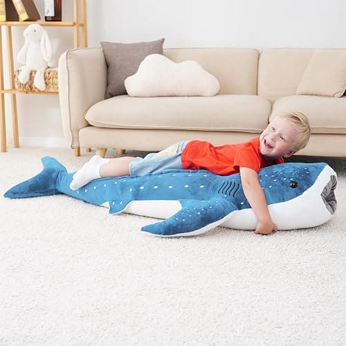 Mukouxun Giant Whale Shark Plush Pillow Toy - Realistic Big Stuffed Animal thumbnail 6