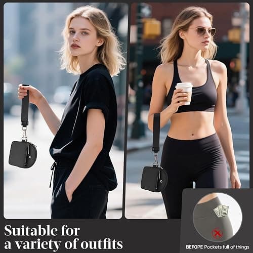 KeyChain Wallet Wristlet Wallets For Women Mini Zip Dual Pouch Wristlet thumbnail 3