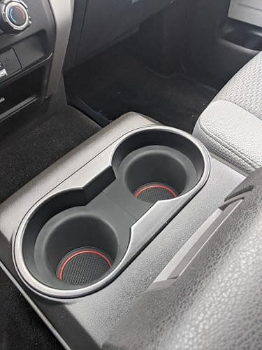 AOTEMILK TPE Console Cup Holder Inserts Replacement for Ford F150 2004-2008 with Flow Through Console Drink Bottle Hold for 2003-2006 Ford Expedition & Lincoln Navigator thumbnail 8