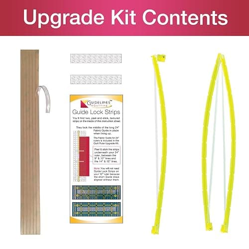 Guidelines4Quilting Quilt Ruler Upgrade Kit for 12 Inch and 24 Inch Rulers, Cut Accurate Strips and Squares Even in 1/8 Inch Increments with No Fabric Waste, Non-Slip, Left-Hand Friendly, Made in USA thumbnail 6