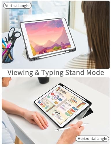 Fycyko Compatible with iPad (A16) 11th Generation 11 Inch 2025 Case, Slim Stand Cover for iPad 10th 10.9 Inch 2022 with Pencil Holder, Cute Polka Dot Aesthetics Design Protective Cover-White thumbnail 2