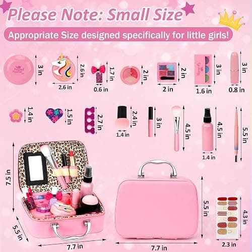 Kids Washable Makeup Girl Toys - Kids Makeup Kit for Girl, Real Make Up Set, Little Girls Makeup Kit for Toddler Kid Children Princess, Christmas Birthday Gift Toys for Girl 4 5 6 7 8 9 10 Year Old thumbnail 3