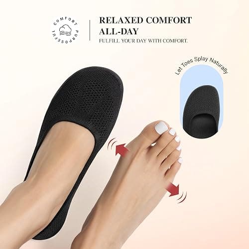 DREAM PAIRS Womens Ballet Wide Toe Arch Support Knit Flats | Foldable, Easy to be Tucked, Non-slip, Breathable Comfort Barefoot Flats Shoes thumbnail 6