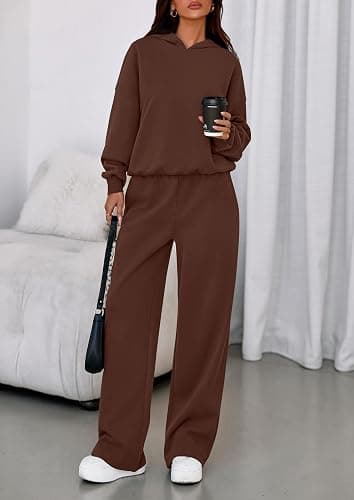 PRETTYGARDEN Womens Sweatsuits 2 Piece Set 2025 Casual Winter Long Sleeve Hoodie Loose Wide Leg Sweatpants Fall Tracksuit thumbnail 2