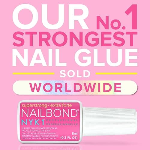 NYK1 Super Strong Nail Glue For Press On Nails, Nail Tips And Acrylic Nails (8ml) Nail Bond Brush On Nail Glue For Acrylics Glue On Nails And Fake Nails With Glue Brush for Stick On Nails Tips thumbnail 2
