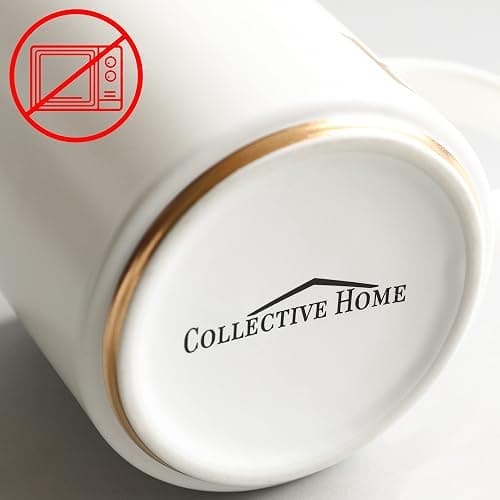 COLLECTIVE HOME - Monogram Ceramic Mugs, 15 oz Golden Initial Coffee Cups, Elegant Alphabet Tea Mugs, Elegant Personalized Mug with Gift Box, Luxurious Cups for Office and Home (f) thumbnail 5