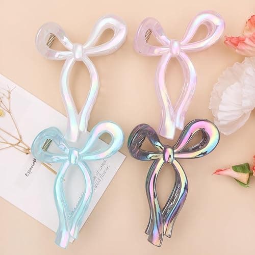 4 Pcs Bow Hair Clips Elegant Hair Claw Butterfly Hair Accessories for Girls Nonslip Butterfly Clips Hair Styling Accessories for Women - Image 1