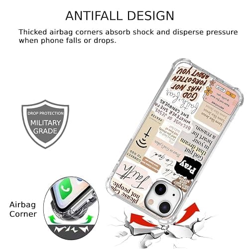 mehidpur Christian Quotes Aesthetic Vintage Jesus Bible Verse Collage Pattern,Soft TPU Bumper Case for iPhone 13,#4 thumbnail 4