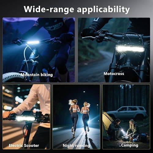 OFFBONDAGE Bike Light Bar for Ebike, Super Bright Front Light Rechargeable Battery, IPX5 Waterproof, 5 Modes Bicycle Headlight for Mountain Bike, Night Riding, Cycling thumbnail 6