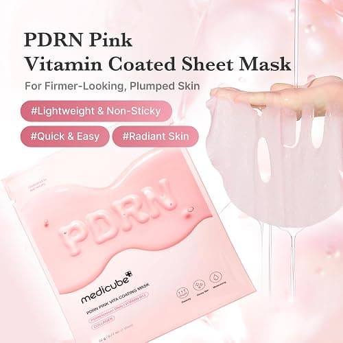 medicube Salmon DNA PDRN Pink Vita Coating Sheet Mask 10EA - Korean sheet mask for glass skin - Luxurious Home care Mask for Hydration, Firming, and Balanced Skin, Korean Skin Care (22g/0.77oz x 10ea) thumbnail 2
