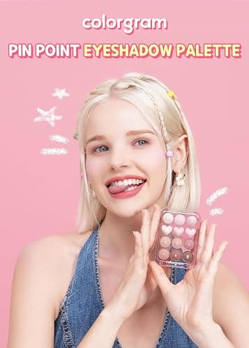 COLORGRAM Pin Point Eyeshadow Palette 01 Peach+Coral= | Ultra-Blendable Matte, Glitter, Shimmer Shades for Daily Makeup | K-Beauty Eye Palette with Easy-to-Use Calculator Design thumbnail 2
