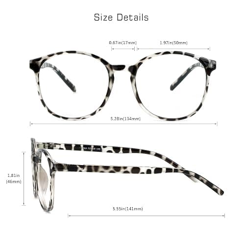 VisionGlobal Blue Light Blocking Glasses for Women/Men, Anti Eyestrain, Computer Reading, Stylish Oval Frame, Anti Glare thumbnail 3