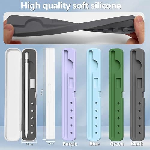 Storage Box with Lid and 5 Pack Pencil Tips for Apple Pencil 1st Generation and Apple Pencil 2nd Generation,Pen Protective Carrying Case for Apple iPad Pencil - Holder Accessories Storage(Black) thumbnail 7